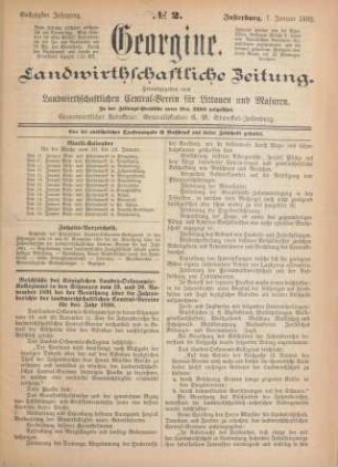 Sechzigster Jahrgang. No. 2. Insterburg, 7. Januar 1892.