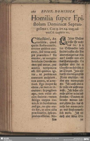 Homilia super Epistolam Dominicae Septuagesimae