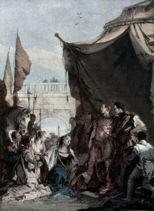 Die Familie des Darius vor Alexander kniend
