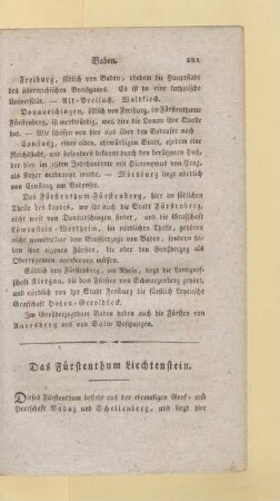 Das Fuerstenthum Liechtenstein