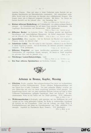 Arbeiten in Bronze, Kupfer, Messing (Nr. 202-237)