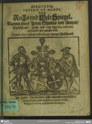 Speculum imperii et mundi : das ist: Reichs- und Welt-Spiegel