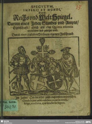 Speculum imperii et mundi : das ist: Reichs- und Welt-Spiegel