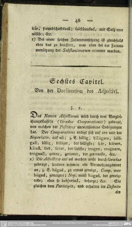 Sechstes Capitel. Von der Declination der Adjectivi