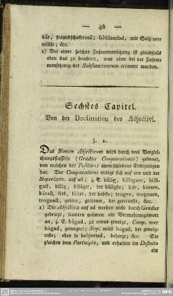 Sechstes Capitel. Von der Declination der Adjectivi