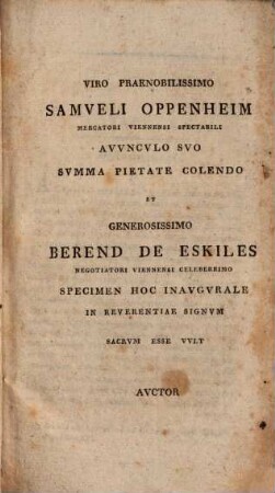 Dissertatio inavgvralis medica de hysteria contagiosa, sive hydrophobia : qvam ... pro gradv doctoris medicinae ...