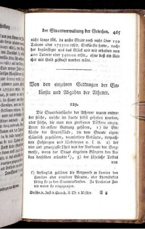 Von den einzelnen Gattungen der Einkünfte und Abgaben der Athener
