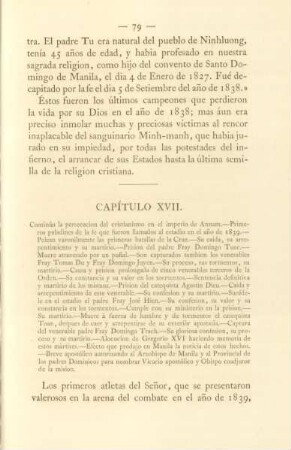 Capítulo XVII. Continúa la persecucion del cristianismo en el imperio de Annam ...