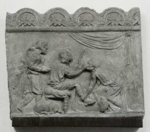 Die Rückkehr des Odysseus nach Ithaka: Eurykleia und Odysseus (sog. Campana-Relief)
