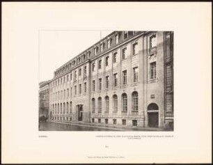 Nationalbank für Deutschland, Berlin: Ansicht der Hauptfassade (aus: Alfred Messel, 1912)