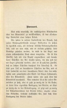 Der Römerbrief : Bibelstunden für evangelische Gemeinden