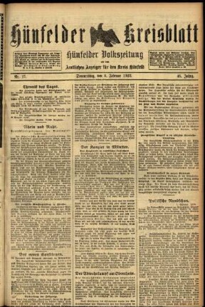 Ausgabe vom Donnerstag, den 08. Februar 1923.