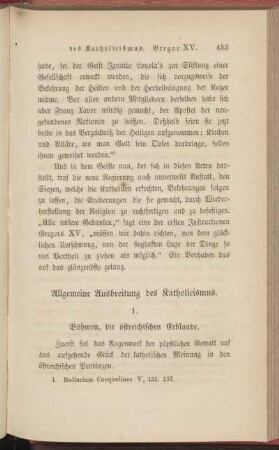 Allgemeine Ausbreitung des Katholicismus.