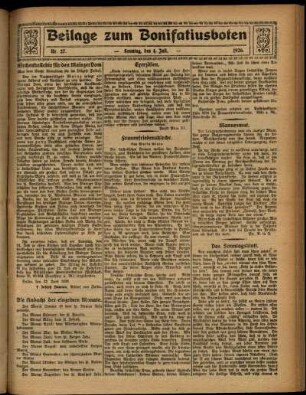 Zweite Ausgabe vom Sonntag, den 04. Juli 1926.