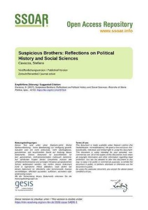 Suspicious Brothers: Reflections on Political History and Social Sciences