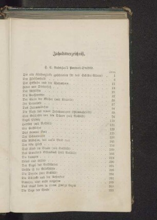 Inhaltsverzeichniß.