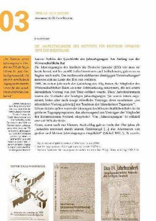 Die Jahrestagungen des Instituts für Deutsche Sprache: Orte der Begegnung