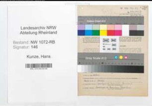 Entnazifizierung Hans Kunze , geb. 10.07.1894 (Angestellter)