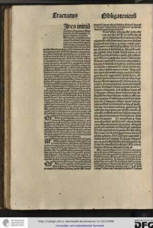 [C]irca initium tractatus obligatoriorum queritur primo quare iste tractatus et sequentes sequuntur precedentes.