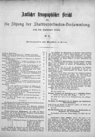 No. 3, 22. Januar 1885