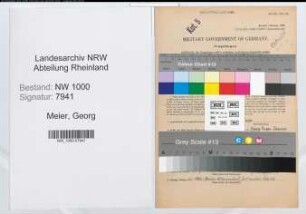 Entnazifizierung Georg Meier, geb. 30.03.1903 (Lehrer)