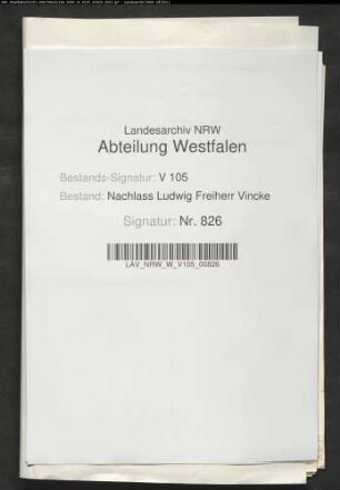 15 Briefe des Gatten Ludwig Vincke