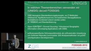 Open Source GIS im UNIGIS eLearning: Vortrag zum Nutzen und Bedarf von FOSSGIS in der universitären Fernlehre