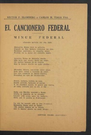 El cancionero federal