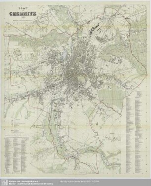 Karte : Plan von Chemnitz 1907