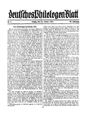 Das Philologen-Jahrbuch 1930