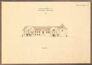Nationalpolitische Erziehungsanstalt im Weserbergland Schinkelwettbewerb 1941: Verwaltungs- und Festhaus. Ansicht von W 1:200