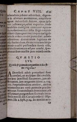 Quaestio LVI. Quando & quomodo purgandum in hac febre Ungarica?