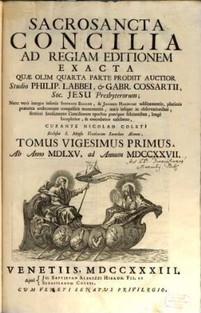 Sacrosancta Concilia Ad Regiam Editionem Exacta, 21. Ab Anno MDLXV. ad Annum MDCCXXVII.
