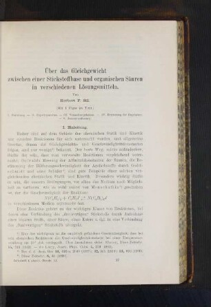 Über das Gleichgewicht zwischen einer Stickstoffbase und organischen Säuren in verschiedenen Lösungsmitteln