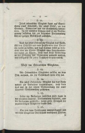 VI. Wahl der Ordentlichen Mitglieder