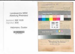 Entnazifizierung Gustav Hatzmann , geb. 06.07.1893 (Kaufmann)
