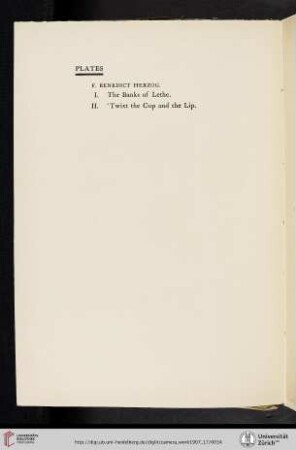 F. [Felix] Benedict Herzog [list of plates]