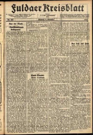 Ausgabe vom Dienstag, den 04. November 1924.