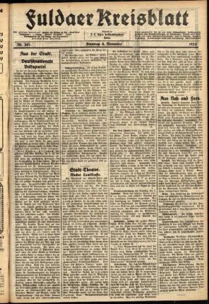 Ausgabe vom Dienstag, den 04. November 1924.
