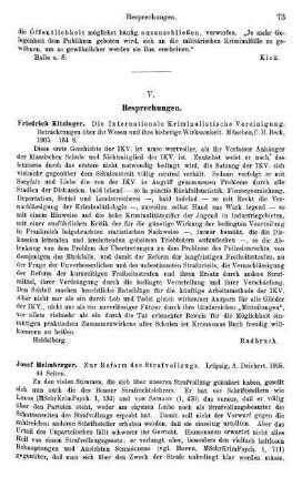 73-74, Josef Heimberger, Zur Reform des Strafvollzugs, 1905