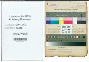 Entnazifizierung Walter Griep , geb. 21.07.1901 (Maurer)