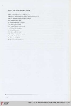 Wykaz skrótów / Abbreviations