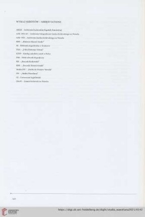 Wykaz skrótów / Abbreviations