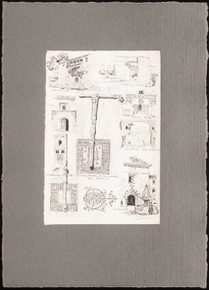 Detailansichten aus Ávila, Xàtiva (Játiva), Escorial: Perspektivische Detailansichten (aus: Reiseskizzen aus Italien)