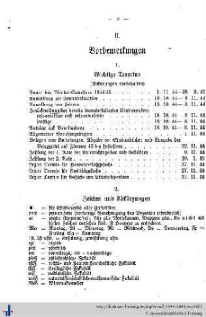 II. Vorbemerkungen