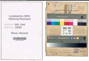 Entnazifizierung Albrecht Bruns , geb. 29.08.1912 (Korrespondent)