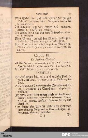 Caput III. De Rectione Genitivi.