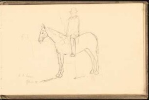 Skizzenbuch 1900-1901: Mann mit Hut auf einem Pferd