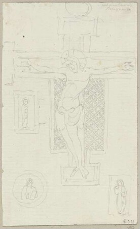 Kruzifix aus Holz auf dem Camposanto außerhalb von Bologna