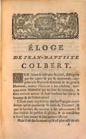 Éloge de Jean-Baptiste Colbert
